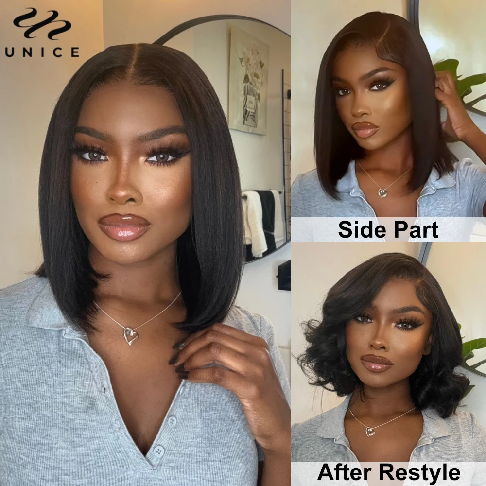 Yaki Straight Bob Wig | 7x5 / 13x4 Lace | Human Hair Glueless