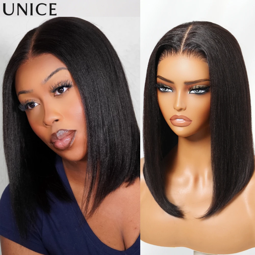 Yaki Straight Bob Wig | 7x5 / 13x4 Lace | Human Hair Glueless - Image 2