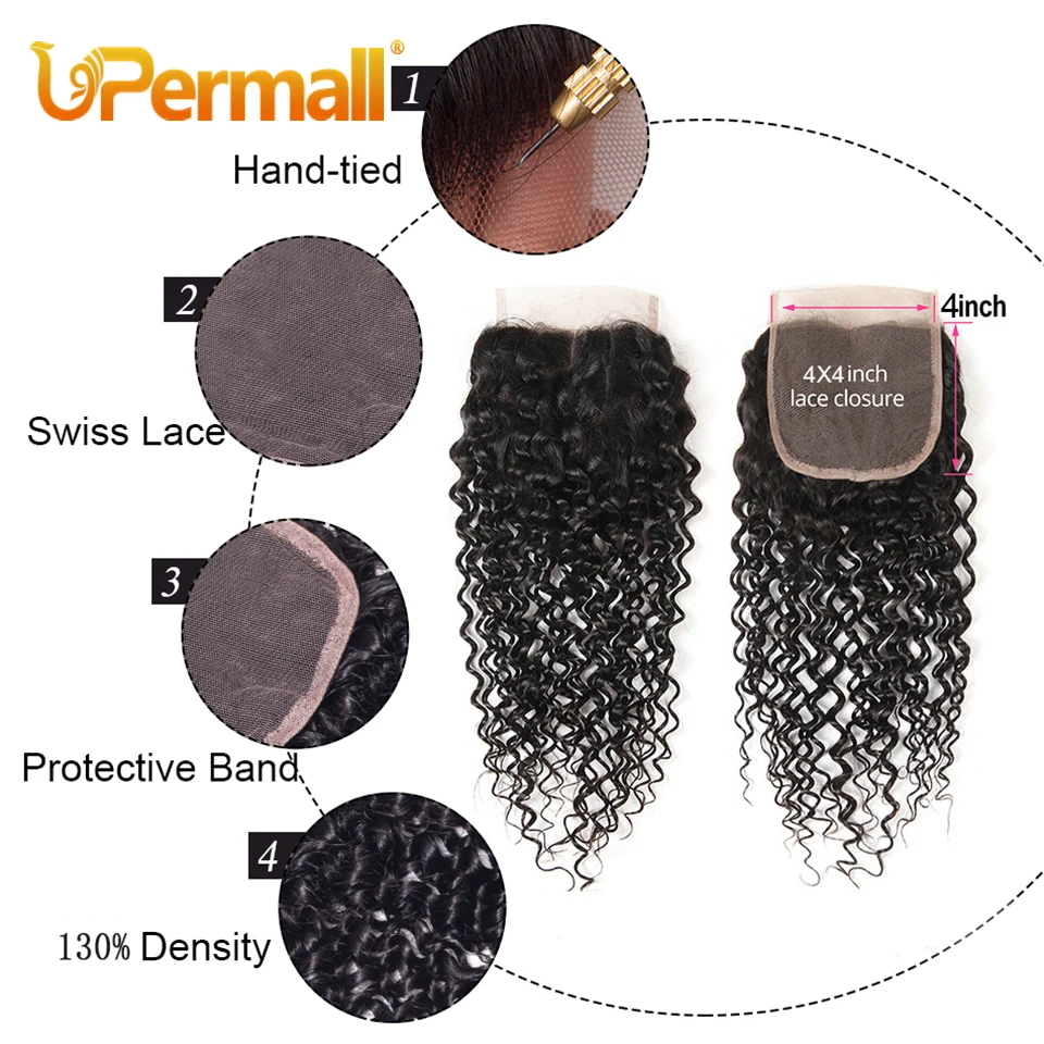 Kinky Curly Hair Bundles | 4x4 Lace Closure | Human Hair - Image 5
