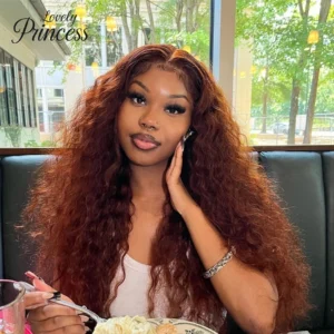 Reddish Brown Deep Wave Wig | 13x6 HD Lace | 250% Density