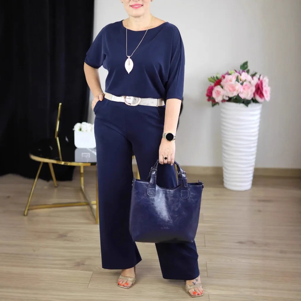 Pant Set Women Three Piece Sets Round Neck Full Sleeve Tops Mid Length Coats Wide Leg Long Pants High Waist Y2k Work 2025 - AliExpress - Image 4