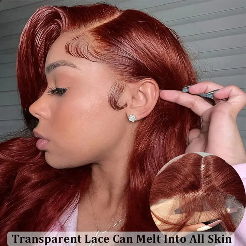 Reddish Brown Body Wave Wig | HD Lace Front | Human Hair - Image 3