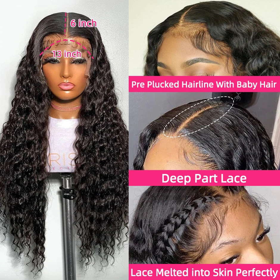 Water Wave Wig | 13x6 HD Lace Front | Pre-Plucked Human Hair - Image 3