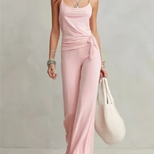 Sexy Halter Top Women's Trousers 2-piece Set Summer New Slim Fit Hip-covering Elegant Female Office Trousers Set 2026 - AliExpress 200000345