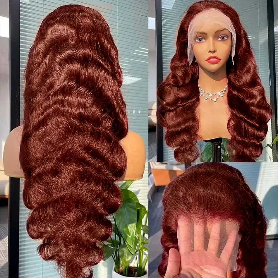 Reddish Brown Body Wave Wig | HD Lace Front | Human Hair - Image 4