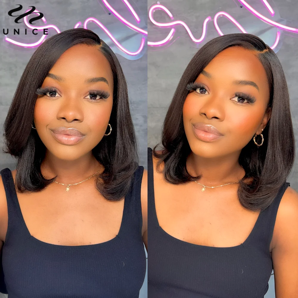 Yaki Straight Bob Wig | 7x5 / 13x4 Lace | Human Hair Glueless - Image 5