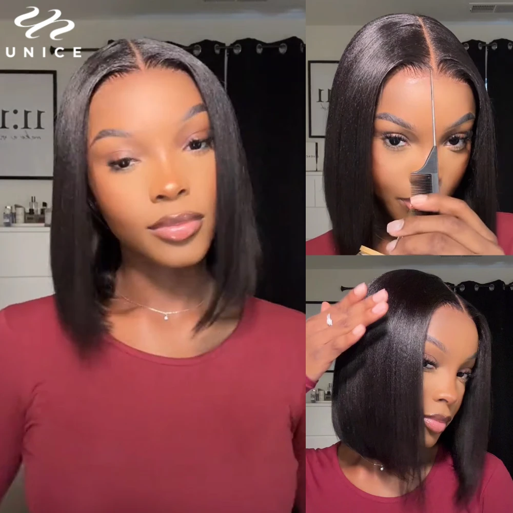 Yaki Straight Bob Wig | 7x5 / 13x4 Lace | Human Hair Glueless - Image 6
